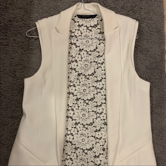 Zara White Vest with Lace Back - Picture 3 of 9